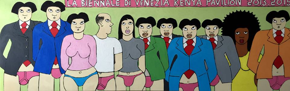 Michael Soi The shame in Venice 1 300 by 100 cm  acrylics mixed media on canvas 18th march 2015