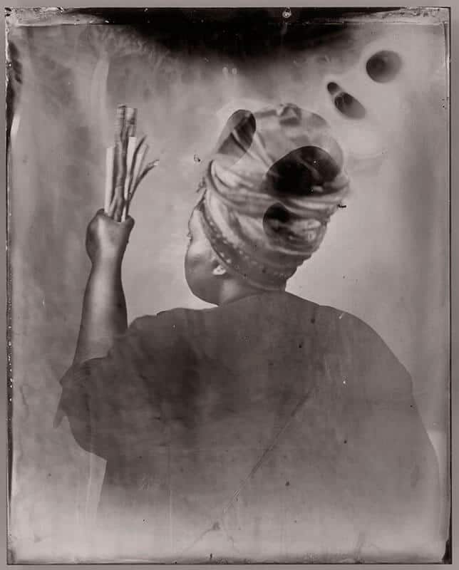Khadija Saye, Dwelling: In this Space we Breathe, Sothiou, 2017. Wet plate Collodeon tintype, 10 x 8 inches. Images courtesy of the International Curators Forum.