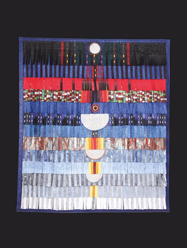 Abdoulaye Konaté, Composition for Haj Abdelkader Ouazzani - Fès n°3, 2016. Textile, 190 x 216 cm. © Sebastien Rieussec.