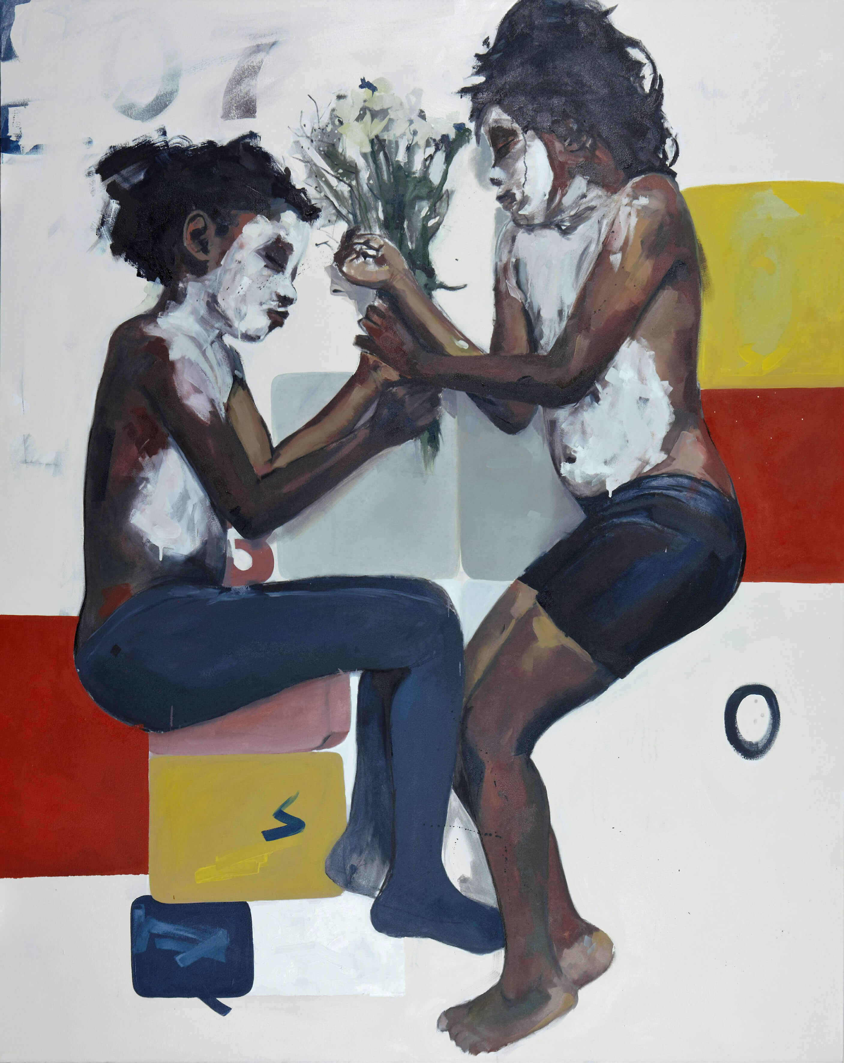 Kudzanai-Violet Hwami, Epilogue [Returning to the Garden], 2016, oil and acrylic on canvas, 214 x 170 cm, Courtesy of Tyburn Gallery