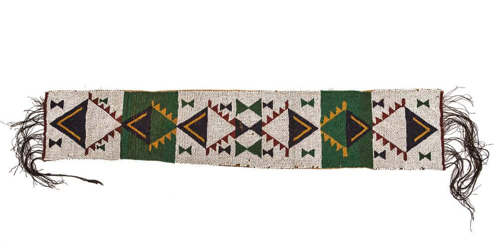 Artist Unrecorded, Zulu.  (Belt). Thread, glass seed beads, string. 13 x 71 cm. Late 19th C. Standard Bank African Art Collection (Wits Art Museum).