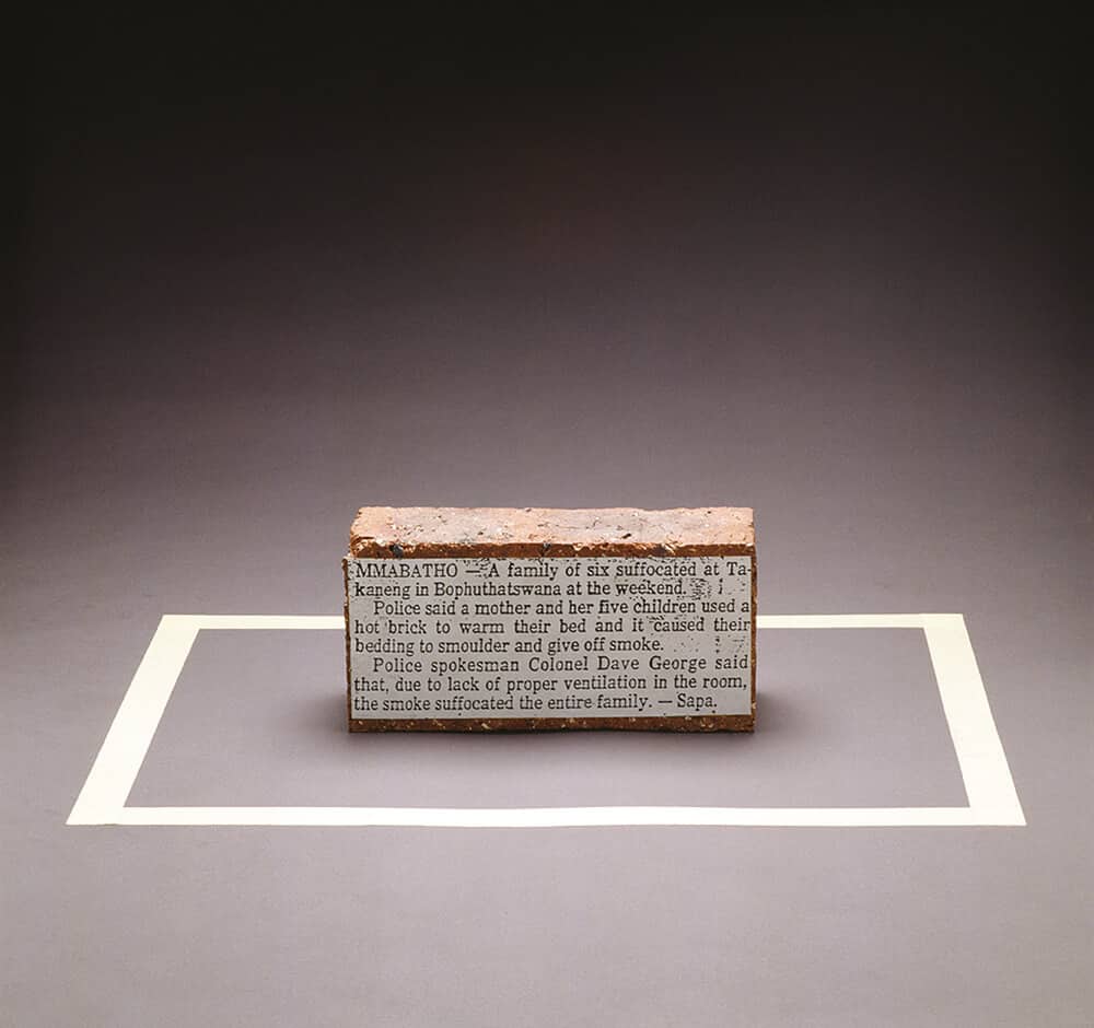 Kendell Geers, Brick, 1988. Image courtesy of the artist. 
