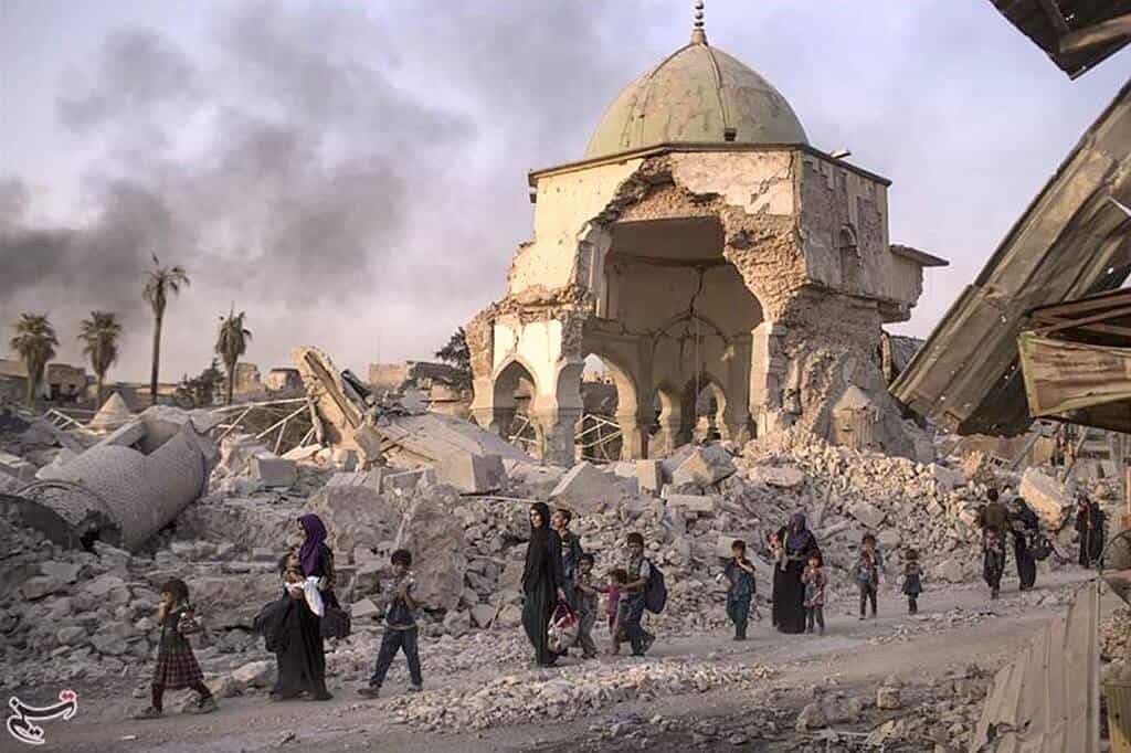 Nouri Mosque in Mosul After Retaking from Isis, 11 July 2017. Courtesy of Wikimedia Commons.