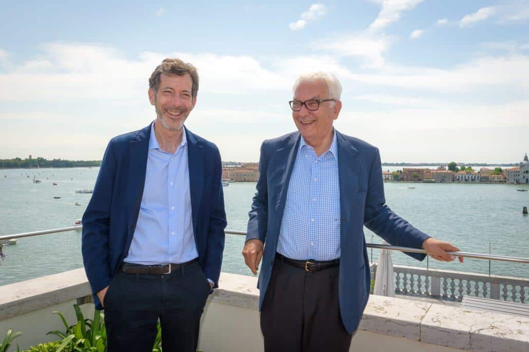 Vennice Biennale 2019 Curator Ralph Rugoff and President Paolo Baratta. Photo by Andrea Avezzu. Courtesy of La Biennale di Venezia