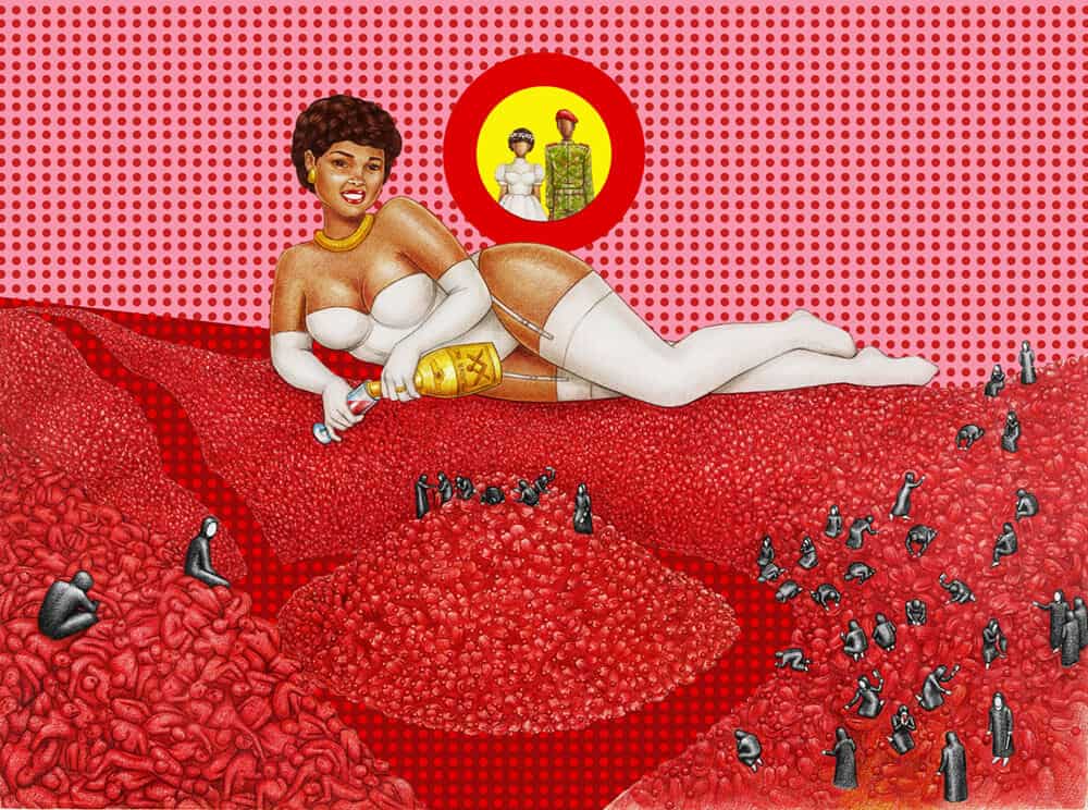 Pierre Christophe Gam, The Temptation, 2017. Hahnemuhle archival paper, mixed media collage, 60 x 45cm.