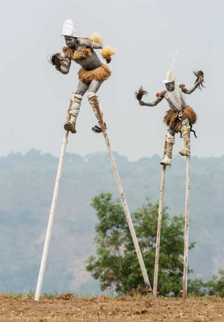 Pende Stilt Dancers, Gungu DR Congo, 2014. Copyright: Carol Beckwith and Angela Fisher