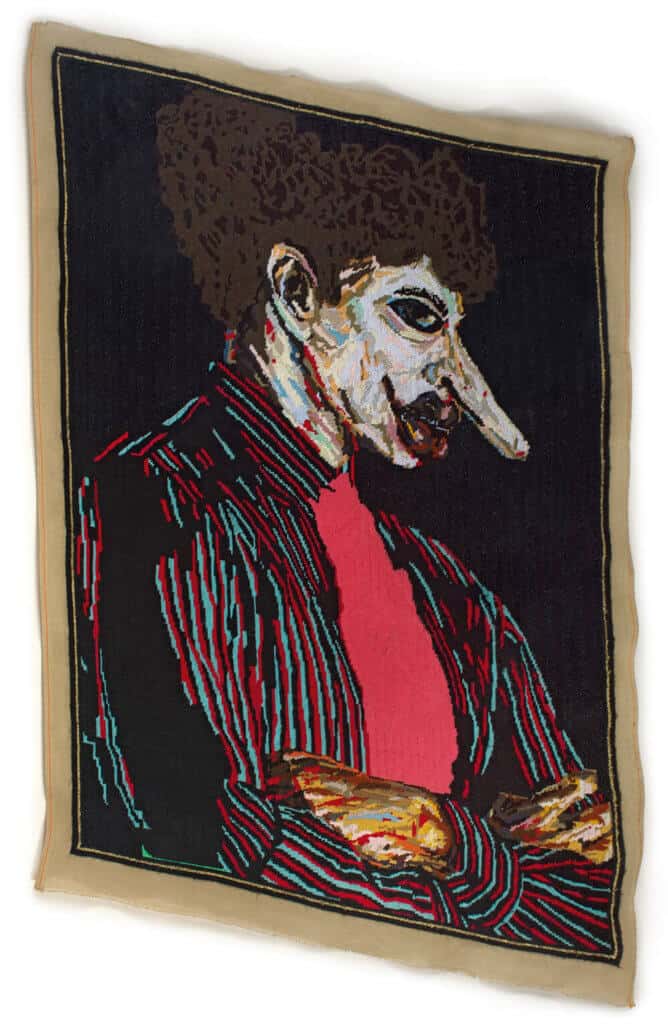 Athi-Patra Ruga | Ilulwane ... he's not one of youz | Thread on tapestry canvas | 86 x 136cm | R 200 000 - 300 000