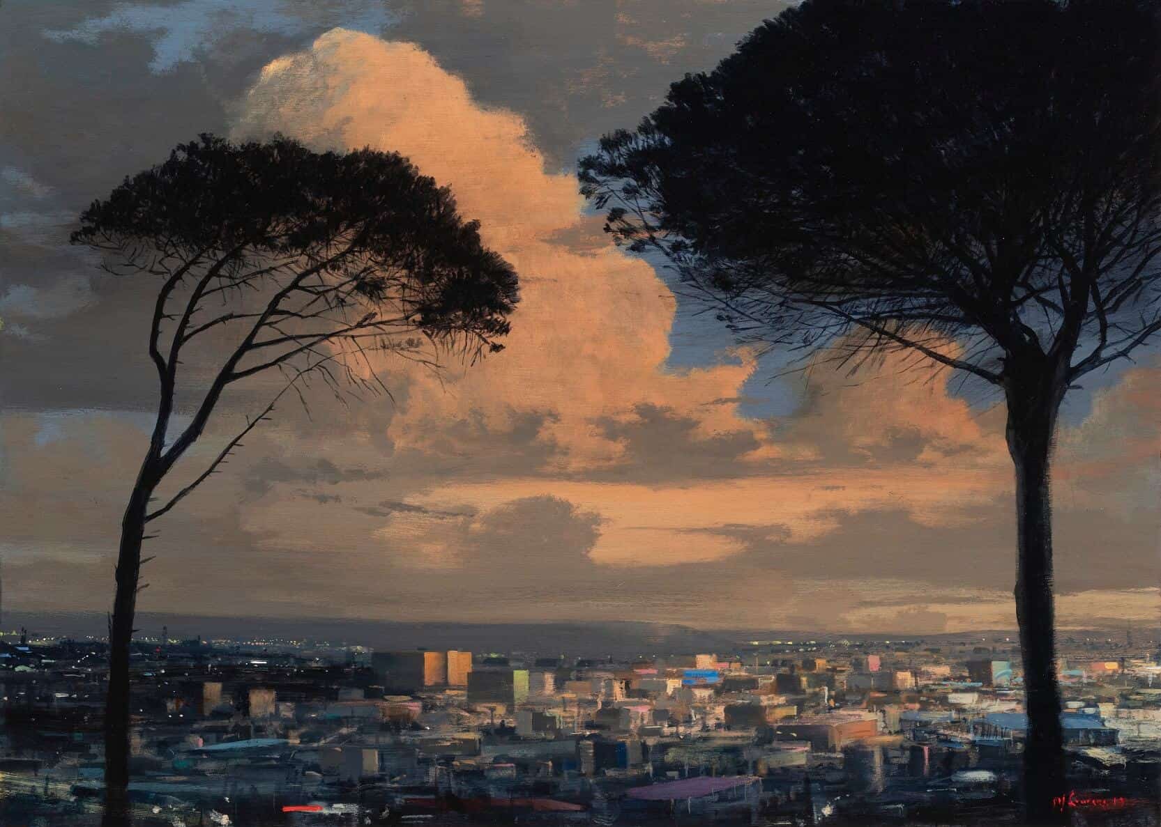 MJ Lourens, Longing through the trees, 2019. Acrylic on board, 500 x 700cm. Courtesy of the artist & La Motte Museum.
