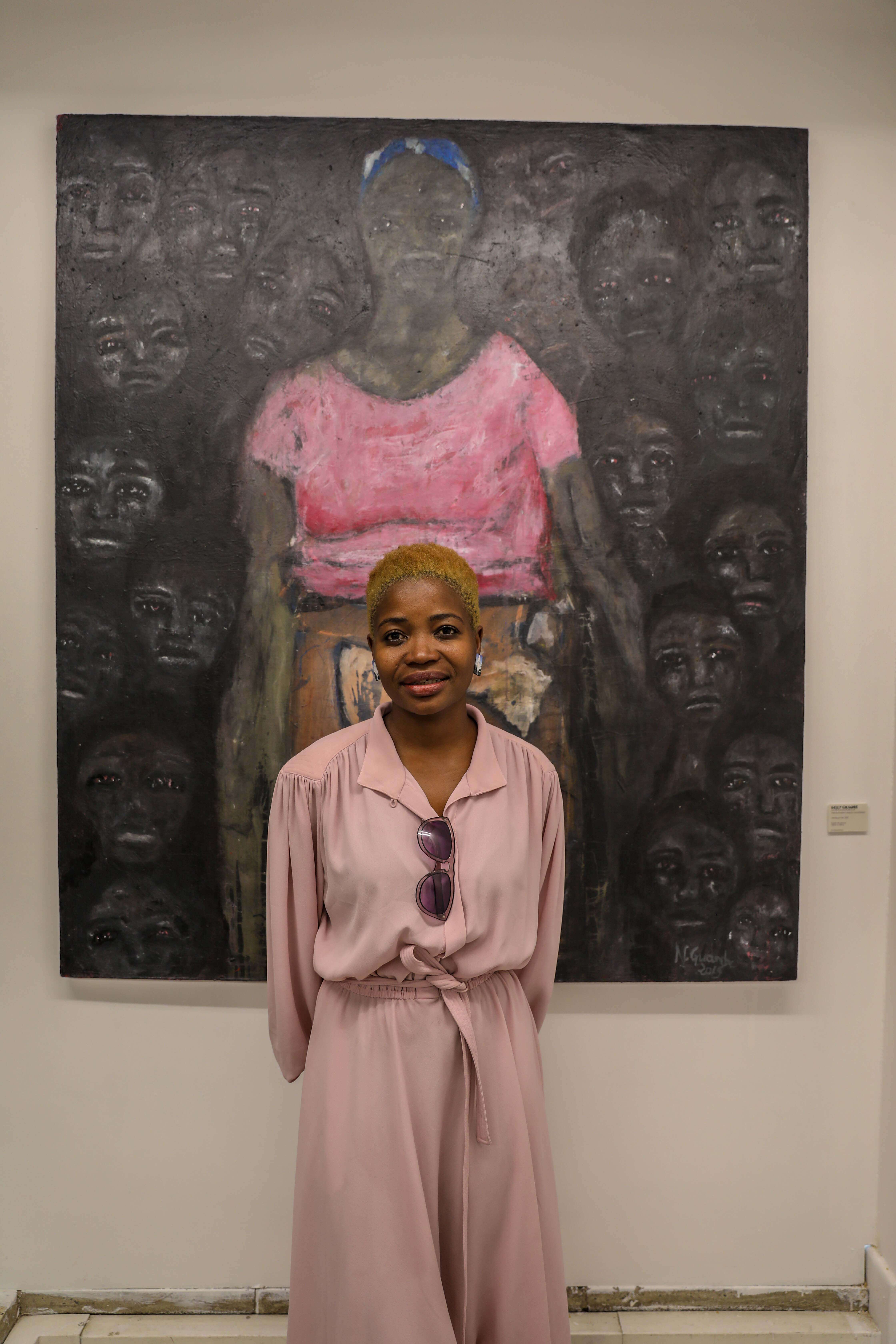 Nelly Guambe, Winner of the inaugural edition of the Emerging Painting Invitational Prize 2019. Courtesy of EAAGA.