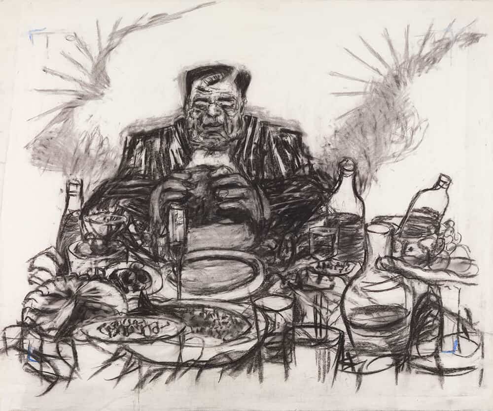 William Kentridge, Drawing from Johannesburg, 2nd Greatest City after Paris (Soho Eating), 1989.